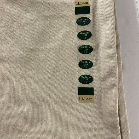 NEW WOMENS KHAKI PANTS LL BEAN SZ 18 Medium Tall classic fit - Picture 4 of 7